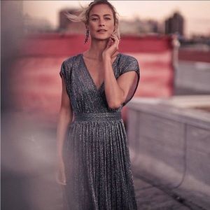 Anthropologie Moulinette Soeurs Metallic Kimono sleeve dress size 2 petite